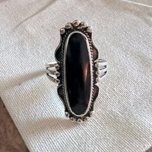 Vintage 925 Silver and Black Onyx Ring